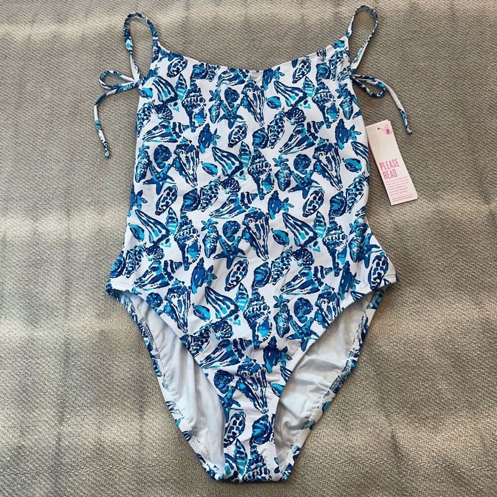Lilly Pulitzer Swim Bathing Suit One Piece Size 10 NWT $148 Shell Collector Blue - Picture 10 of 10